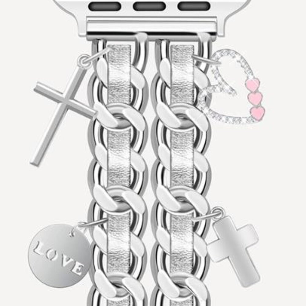 Silver Watch Band with Charms - Picture 3 of 6